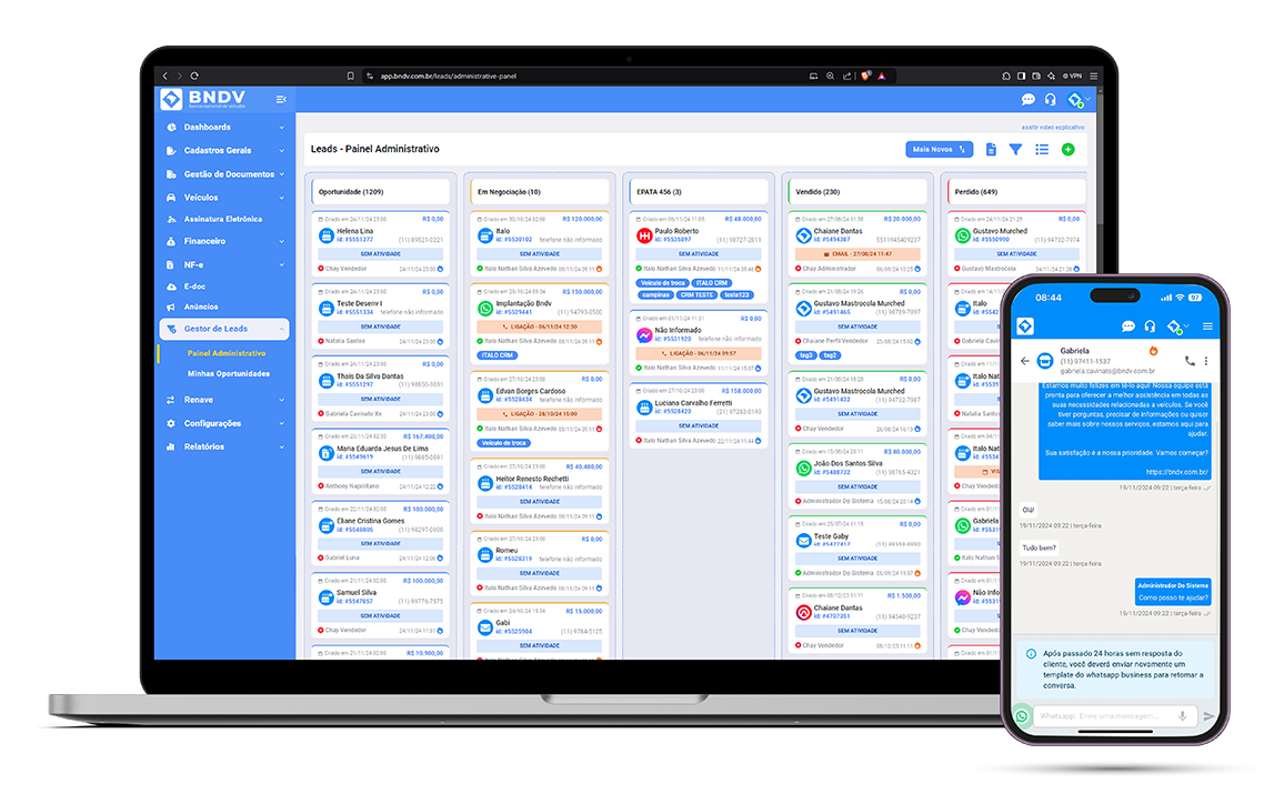 CRM - Gestor de Leads para Lojas de Carros